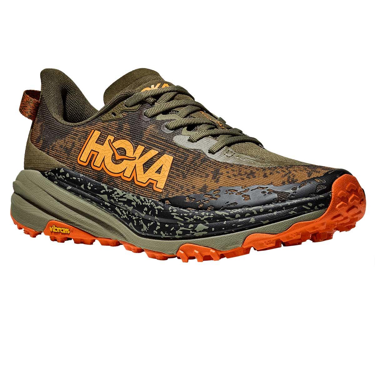 Hoka Speedgoat 6 Shoe Men's in Antique Olive and Squash